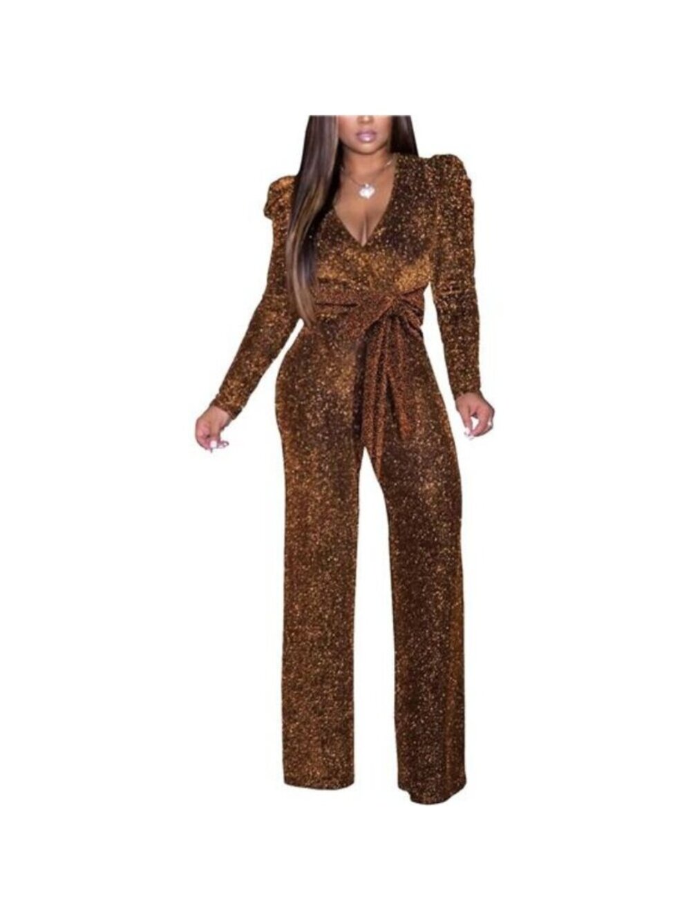 Women's Sparkly Jumpsuits Bodycon Rompers with Pockets